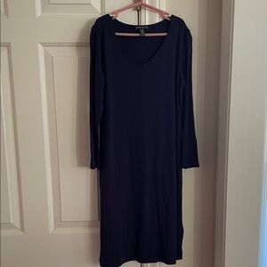Eileen Fisher Navy Long Sleeve Dress